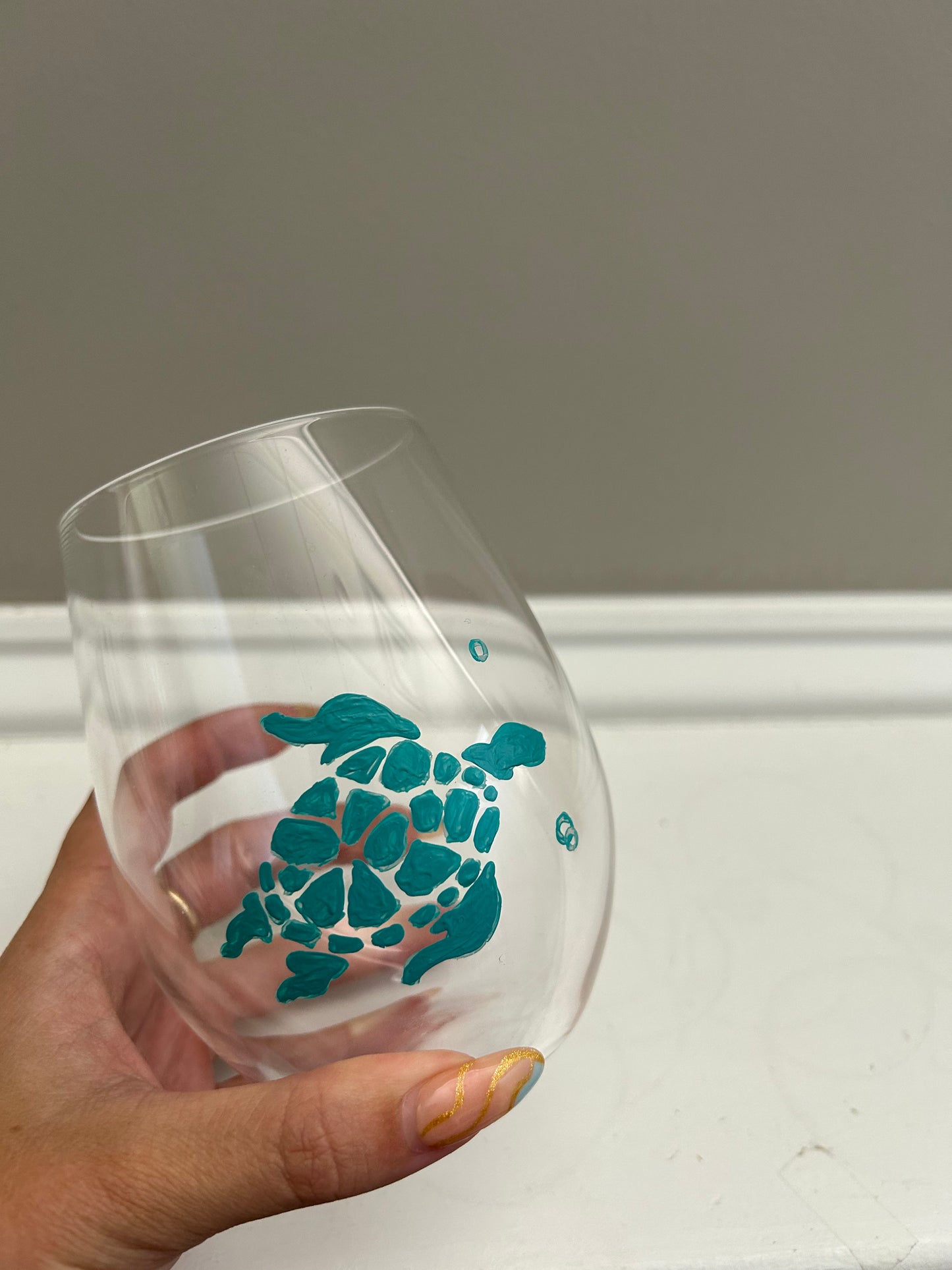 Sea Turtle Wine Glass | Ocean Stemless Wine Glass