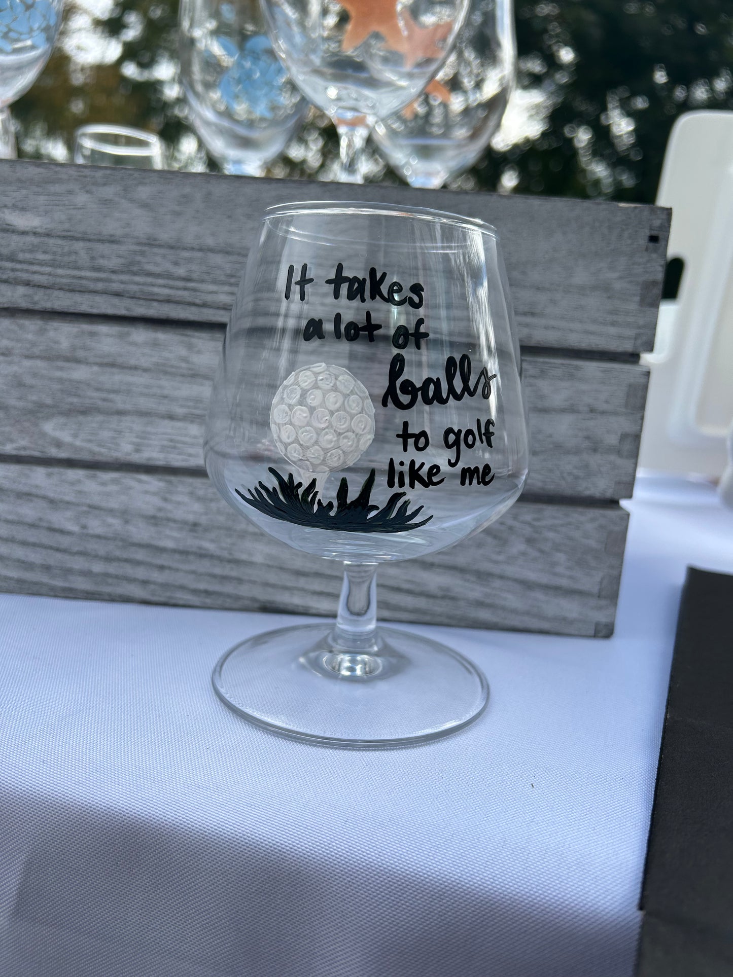 Golf Cocktail Glass | It takes a lot of Balls to golf like me