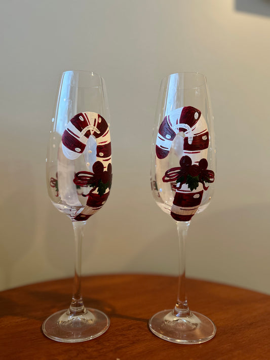 Candy Canes Champagne Glass