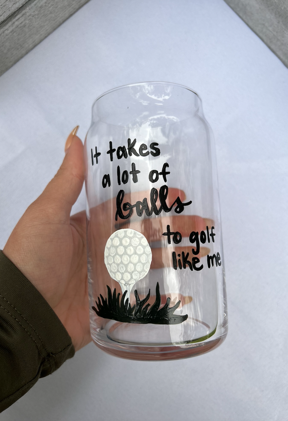Golf Beer Glass | It takes a lot of Balls to golf like me