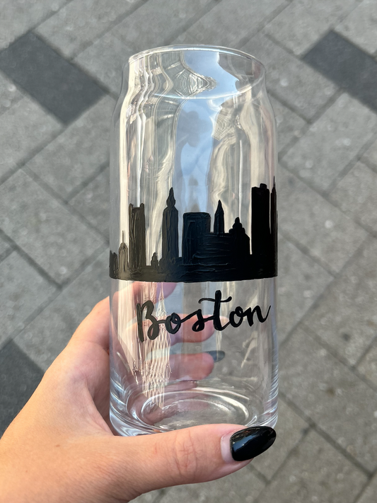 Boston Skyline Beer Glass