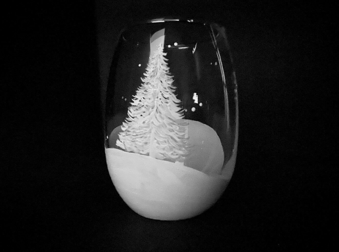 Winter Trees Holiday Stemless Wine Glass